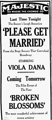 vintage ad for Please Get Married starring Viola Dana