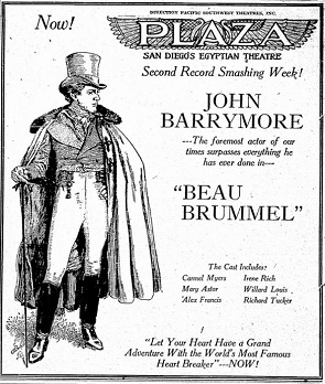 film review John Barrymore as Beau Brummel