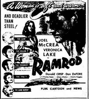 Ramrod film starring Veronica Lake and Joel McCrea