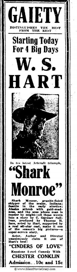 Shark Monroe starring William S. Hart