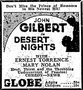 film review Desert Nights starring John Gilbert