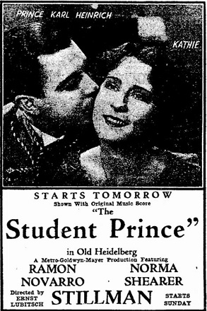 film review The Student Prince of Old Heidelberg starring Ramon Novarro